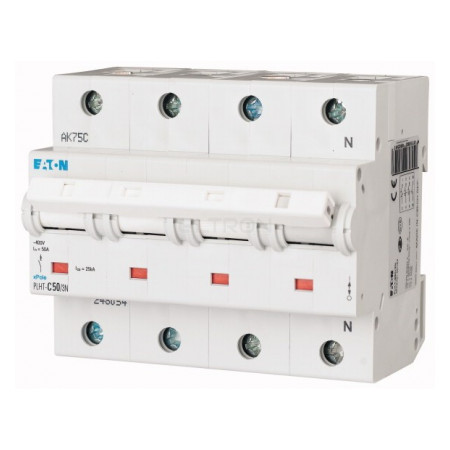 Автоматичний вимикач Eaton PLHT-C50/3N (25кА) 3p+N C 50А (248063) фото
