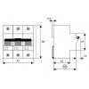Автоматический выключатель Eaton PLHT-B25/3 (25кА) 3p B 25А изображение 2 (габаритные размеры)