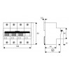 Автоматический выключатель Eaton PLHT-D50/3N (25кА) 3p+N D 50А изображение 2 (габаритные размеры)