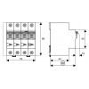 Дифференциальный автоматический выключатель Eaton mRB6-6/3N/C/01-A 4p C 6А 100мА тип A изображение 2 (габаритные размеры)