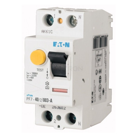 Пристрій захисного відключення (ПЗВ) Eaton PF7-25/2/01 2p 25А 100мА тип AC (263578) фото