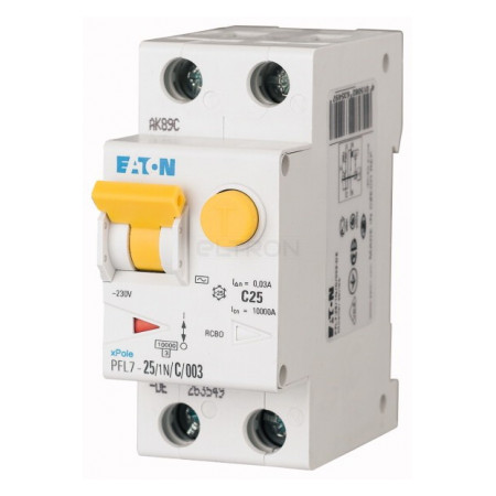 Дифференциальный автоматический выключатель Eaton PFL7-25/1N/B/003 2p B 25А 30мА тип AC (263546) фото