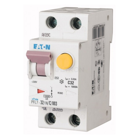 Дифференциальный автоматический выключатель Eaton PFL7-32/1N/B/003 2p B 32А 30мА тип AC (263552) фото