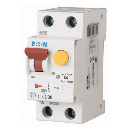 Дифференциальный автоматический выключатель Eaton PFL7-4/1N/B/003 2p B 4А 30мА тип AC (165677) фото