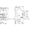 Автоматичний вимикач захисту двигуна Eaton PKZM0-1,6 Ir=1-1,6А зображення 3 (габаритні розміри)
