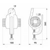 Підвісний затискач E.NEXT e.h.clamp.pro.35.50.gath з затискачем 35-50 мм² зображення 2 (габаритні розміри)
