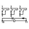 Реле промежуточное с LED-индикацией E.NEXT e.control.p1036L 10А 230В AC на 3 группы контактов изображение 3 (схема)