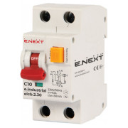 Выключатель дифференциального тока (дифавтомат) E.NEXT e.industrial.elcb.2.C10.30 2p 10А C 30мА мини-фото