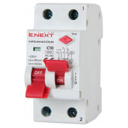 Выключатель дифференциального тока (дифавтомат) E.NEXT e.elcb.stand.2.C10.30 2p 10А C 30мА с разделенной рукояткой мини-фото