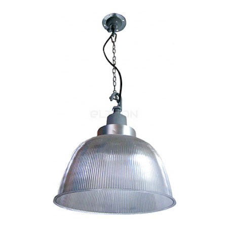 Світильник підвісний E.NEXT e.save.high.light.02.65 під енергозберігаючу лампу до 65 Вт (плафон полікарбонатний + з'єднувач + ланцюговий підвіс) (l0510002) фото