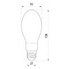 Лампа ртутная высокого давления (ДРЛ) E.NEXT e.lamp.hpl.e27.80 80Вт цоколь Е27 изображение 2 (габаритные размеры)