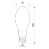 Лампа ртутная высокого давления (ДРЛ) E.NEXT e.lamp.hpl.e40.250 250Вт цоколь Е40 изображение 2 (габаритные размеры)