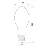 Лампа ртутная высокого давления (ДРЛ) E.NEXT e.lamp.hpl.e40.400 400Вт цоколь Е40 изображение 2 (габаритные размеры)