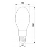 Лампа ртутная высокого давления (ДРЛ) E.NEXT e.lamp.hpl.e40.700 700Вт цоколь Е40 изображение 2 (габаритные размеры)