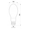 Лампа ртутная высокого давления (ДРЛ) E.NEXT e.lamp.hpl.e40.1000 1000Вт цоколь Е40 изображение 2 (габаритные размеры)