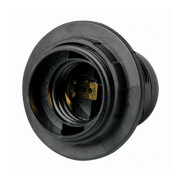 Патрон E.NEXT e.lamp socket with nut.E27.pl.black пластиковий Е27 з гайкою чорний міні-фото