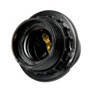 Патрон E.NEXT e.lamp socket with nut.E27.bk.black бакелитовый Е27 с гайкой черный мини-фото