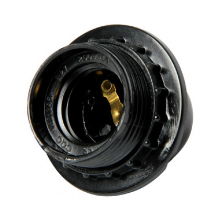 Патрон E.NEXT e.lamp socket with nut.E27.bk.black бакелитовый Е27 с гайкой черный (s9100008) фото