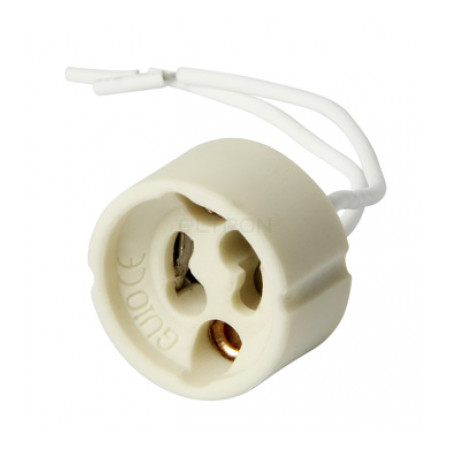 Патрон E.NEXT e.lamp socket.GU10.cer керамический GU10 белый / длина провода 10 см (s9100011) фото