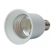 Перехідник E.NEXT e.lamp adapter.Е14/Е27.white з цоколя Е14 на Е27 пластиковий білий міні-фото