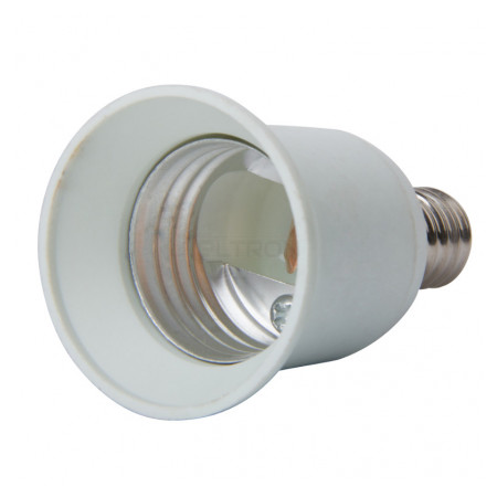 Перехідник E.NEXT e.lamp adapter.Е14/Е27.white з цоколя Е14 на Е27 пластиковий білий (s9100022) фото