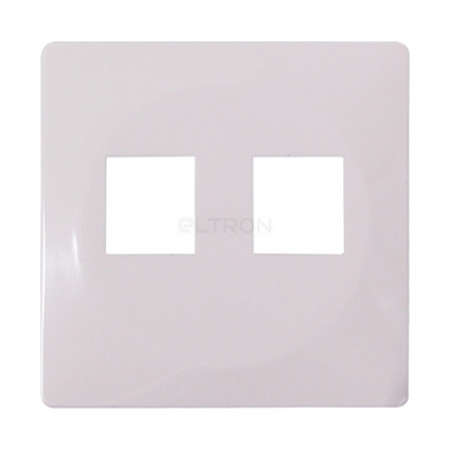 Панель E.NEXT e.lux.16121L.pn.white для розетки двойной под Jack RJ12 или RJ45 белая (ins0040029) фото