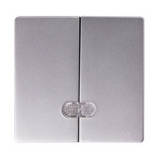 Клавіша E.NEXT e.lux.11881L.pn.aluminium подвійна "алюміній" з підсвічуванням міні-фото