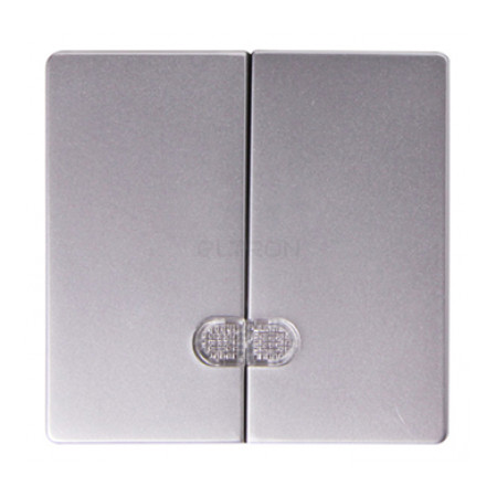 Клавіша E.NEXT e.lux.11881L.pn.aluminium подвійна "алюміній" з підсвічуванням (ins0040097) фото