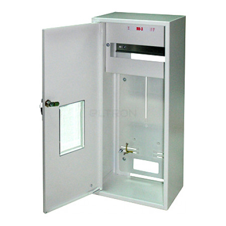 Шкаф распределительный KARWASZ e.mbox.RU-3-Z/О металлический навесной под 3-фазный счетчик 12 модулей с замком с окном фото