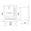 Шкаф E.NEXT e.mbox.stand.w.f1.16.z металлический под 1-фазный счетчик 16 модулей встраиваемый с замком изображение 2 (габаритные размеры)