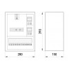 Шкаф E.NEXT e.mbox.stand.n.f1.16.z металлический под 1-фазный счетчик 16 модулей навесной с замком изображение 2 (габаритные размеры)