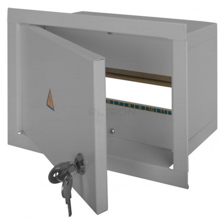 Шкаф E.NEXT e.mbox.stand.w.12.z металлический под 12 модулей встраиваемый с замком (s0100021) фото