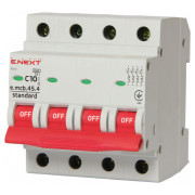 Модульний автоматичний вимикач E.NEXT e.mcb.stand.45.4.C10 4p 10А C 4.5кА міні-фото