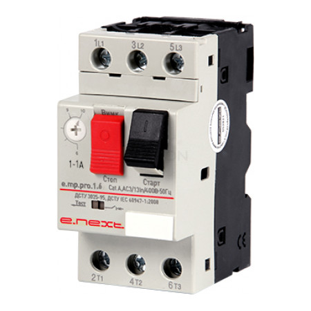 Автоматичний вимикач захисту двигуна (АЗД) E.NEXT e.mp.pro.1.6 Ir=1-1.6А (p004001) фото
