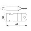 Затискач профіля монтажного E.NEXT e.industrial.strut.clamp.1/2″ для труб 1/2″ зображення 2 (габаритні розміри)