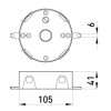 Коробка монтажна металева E.NEXT e.industrial.pipe.db.round.thread.5.x.3/4″ кругла на 5 різьбових вводів для труб 3/4″ зображення 2 (габаритні розміри)