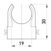 S-образная клипса E.NEXT e.pipe.s.clip.stand.20 для труб d20мм изображение 2 (габаритные размеры)
