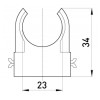 S-образная клипса E.NEXT e.pipe.s.clip.stand.25 для труб d25мм изображение 2 (габаритные размеры)