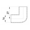 Угловой соединитель E.NEXT e.pipe.angle.stand.16 для труб d16мм изображение 2 (габаритные размеры)