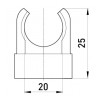 U-образная клипса E.NEXT e.pipe.u.clip.stand.20 для труб d20мм изображение 2 (габаритные размеры)