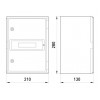 Шкаф ударопрочный из АБС-пластика E.NEXT e.plbox.210.280.130.8m.tr 210x280x130мм IP65 с прозрачной дверцей и панелью под 8 модулей изображение 2 (габаритные размеры)