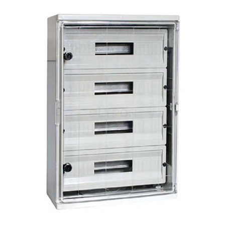 Шкаф ударопрочный из АБС-пластика E.NEXT e.plbox.300.400.165.24m.tr 300x400x165мм IP65 с прозрачной дверцей и панелью под 24 модуля (CP5113) фото