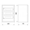 Шкаф ударопрочный из АБС-пластика E.NEXT e.plbox.400.500.175.54m.tr 400x500x175мм IP65 с прозрачной дверцей и панелью под 54 модуля изображение 2 (габаритные размеры)