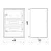 Шкаф ударопрочный из АБС-пластика E.NEXT e.plbox.400.600.200.60m.tr 400x600x200мм IP65 с прозрачной дверцей и панелью под 60 модулей изображение 2 (габаритные размеры)