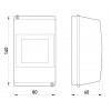 Корпус пластиковый E.NEXT e.plbox.stand.04 4-модульный без дверки IP40 изображение 2 (габаритные размеры)