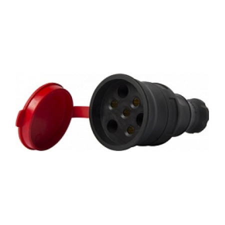 Силовая розетка переносная каучуковая E.NEXT (Mutlusan) e.socket.rubber.031.25 3P+PE 25А (s9100029) фото
