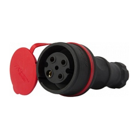 Силова розетка переносна каучукова E.NEXT (Mutlusan) e.socket.rubber.071.32 3P+PE 32А (s9100033) фото