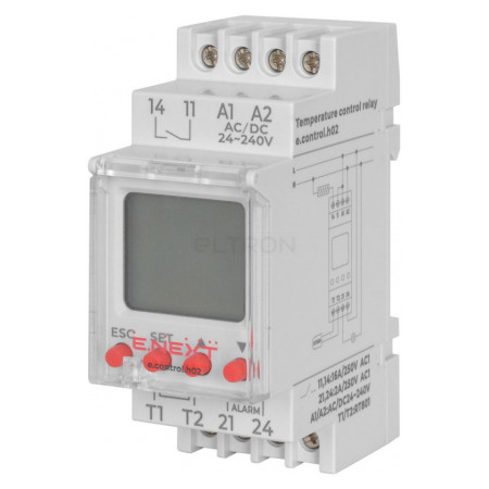 Реле контролю температури E.NEXT e.control.h02 16А АС/DC 24-240 В з зовнішнім датчиком температури (i0310017) фото