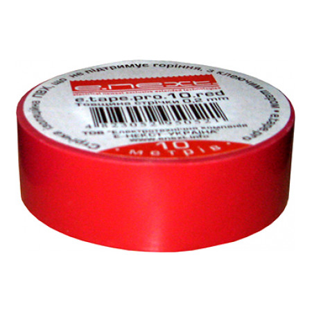 Изолента E.NEXT e.tape.pro.10.red из самозатухающего ПВХ красная (10 м) (p0450001) фото