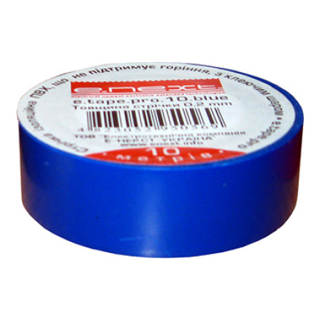 Изолента E.NEXT e.tape.pro.10.blue из самозатухающего ПВХ синяя (10 м) (p0450005) фото